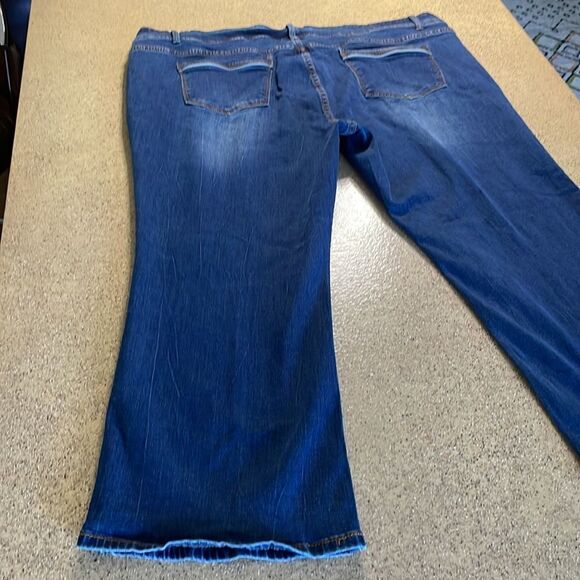 Flare Leg Cropped/Capri Stretch Denim Jeans sz 24W - Picture 7 of 16